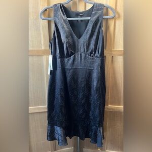 Aqua Black Classic V-Neck Cocktail Dress